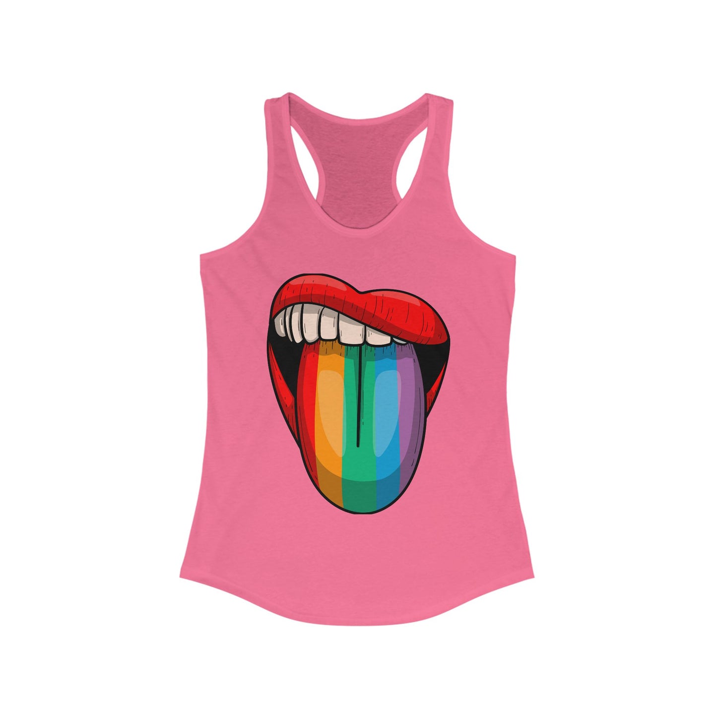 Rainbow Lips Women's Racerback Tank Top - Fun & Bold Statement Tee