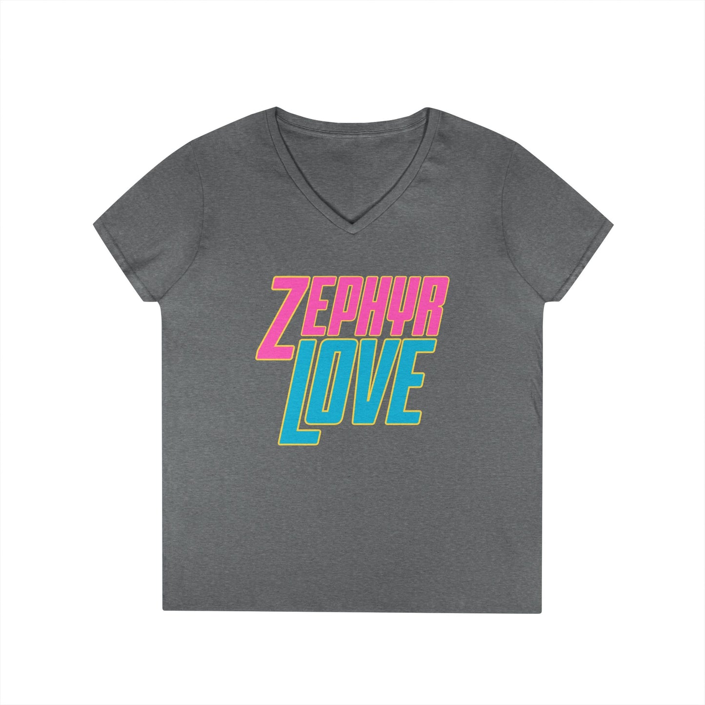 Zephyr Love Ladies' V-Neck T-Shirt - Trendy and Comfortable Casual Wear for Everyday Style